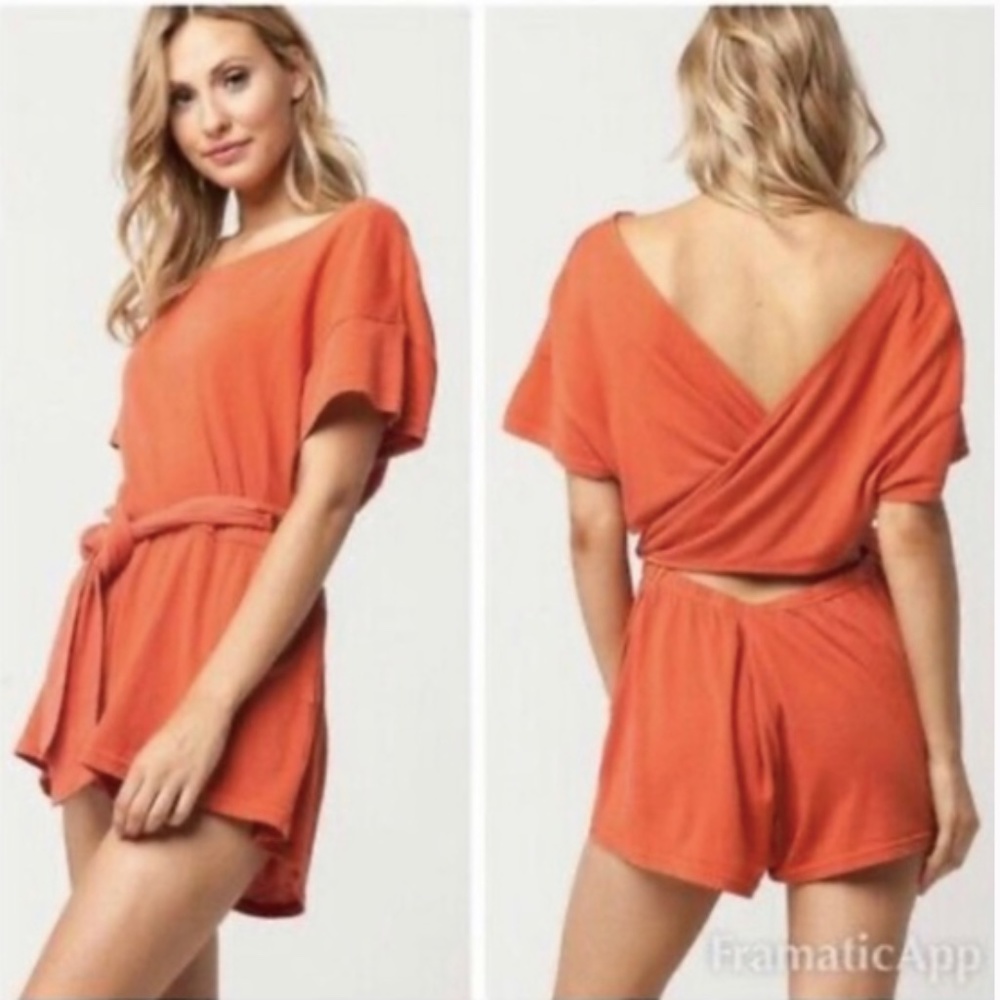 Free People Tie Back Romper
